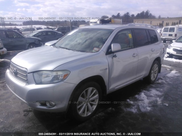 JTEEW44A382002657 - 2008 TOYOTA HIGHLANDER HYBRID LIMITED SILVER photo 2