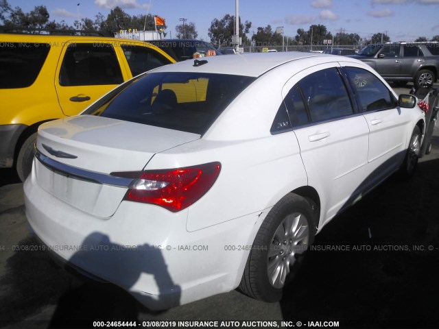 1C3CCBAB5CN191426 - 2012 CHRYSLER 200 LX WHITE photo 4