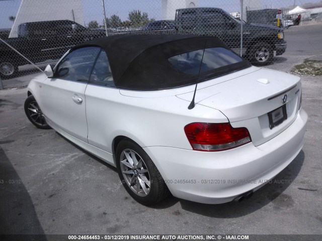 WBAUL7C56BVM80377 - 2011 BMW 128 I WHITE photo 3