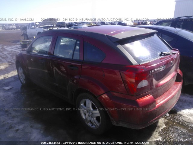 1B3HB48B47D509362 - 2007 DODGE CALIBER SXT RED photo 3