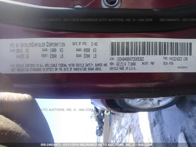 1B3HB48B47D509362 - 2007 DODGE CALIBER SXT RED photo 9