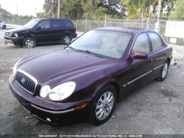 KMHWF35H95A129649 - 2005 HYUNDAI SONATA GLS/LX MAROON photo 2