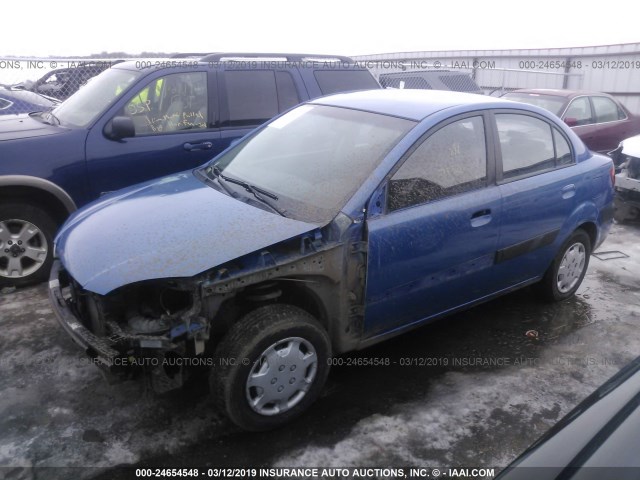 KNADE123776266832 - 2007 KIA RIO LX/SX BLUE photo 2