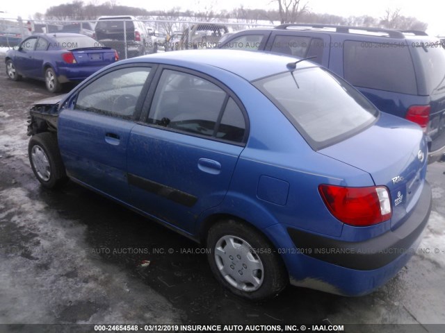 KNADE123776266832 - 2007 KIA RIO LX/SX BLUE photo 3