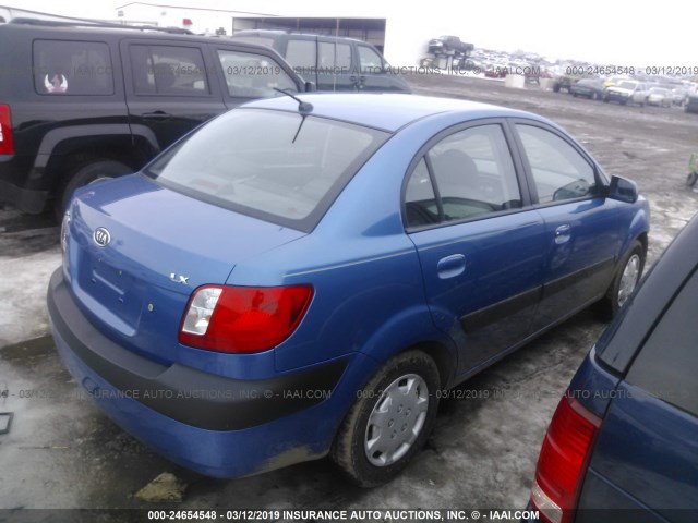 KNADE123776266832 - 2007 KIA RIO LX/SX BLUE photo 4