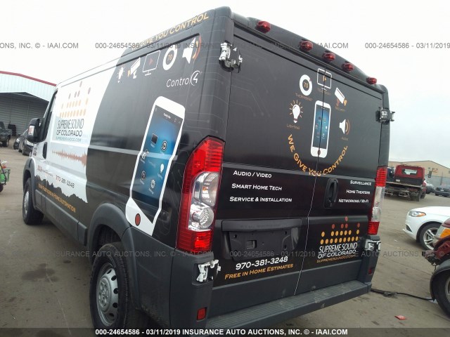 3C6TRVAG8HE526933 - 2017 RAM PROMASTER 1500 1500 STANDARD WHITE photo 3