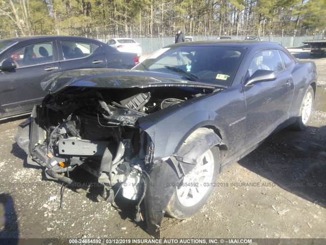 2G1FA1E34E9251593 - 2014 CHEVROLET CAMARO LS GRAY photo 2