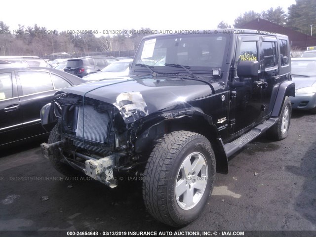 1J4GA59148L532604 - 2008 JEEP WRANGLER UNLIMITE SAHARA BLACK photo 2