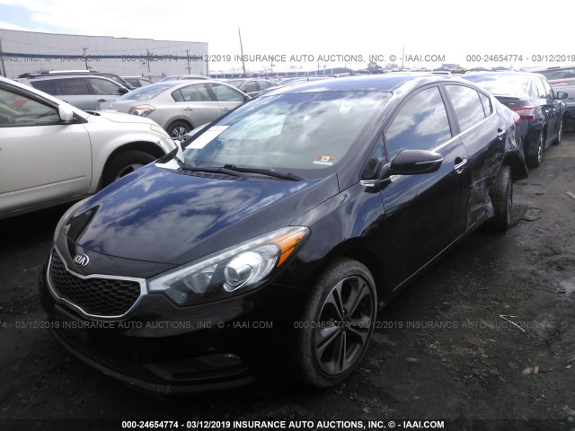 KNAFZ4A82E5058436 - 2014 KIA FORTE EX BLACK photo 2