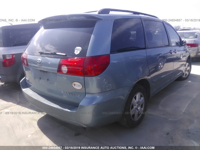 5TDZK23C48S194544 - 2008 TOYOTA SIENNA CE/LE BLUE photo 4