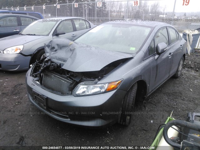 JHMFB4F36CS007166 - 2012 HONDA CIVIC HYBRID L GRAY photo 2