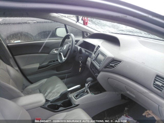 JHMFB4F36CS007166 - 2012 HONDA CIVIC HYBRID L GRAY photo 5