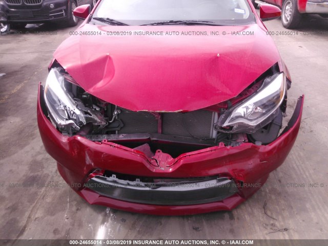 5YFBURHE0GP423081 - 2016 TOYOTA COROLLA L/LE/LE PLS/PRM/S/S PLS RED photo 6