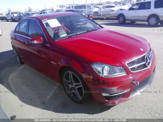 WDDGF7HB4EA904887 - 2014 MERCEDES-BENZ C 63 AMG RED photo 1