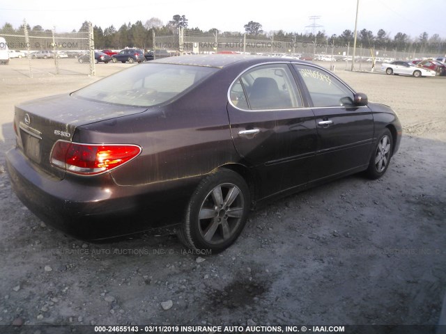 JTHBA30G155112285 - 2005 LEXUS ES 330 BURGUNDY photo 4