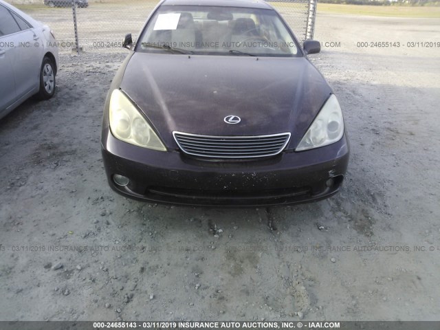 JTHBA30G155112285 - 2005 LEXUS ES 330 BURGUNDY photo 6