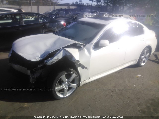 JN1CV6AR6DM757193 - 2013 INFINITI G37 WHITE photo 2