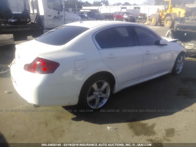 JN1CV6AR6DM757193 - 2013 INFINITI G37 WHITE photo 4