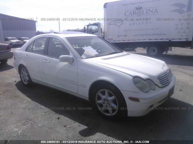 WDBRF61JX3A431846 - 2003 MERCEDES-BENZ C 240 WHITE photo 1