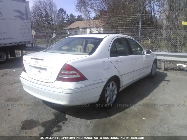 WDBRF61JX3A431846 - 2003 MERCEDES-BENZ C 240 WHITE photo 4