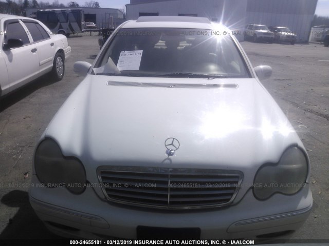 WDBRF61JX3A431846 - 2003 MERCEDES-BENZ C 240 WHITE photo 6