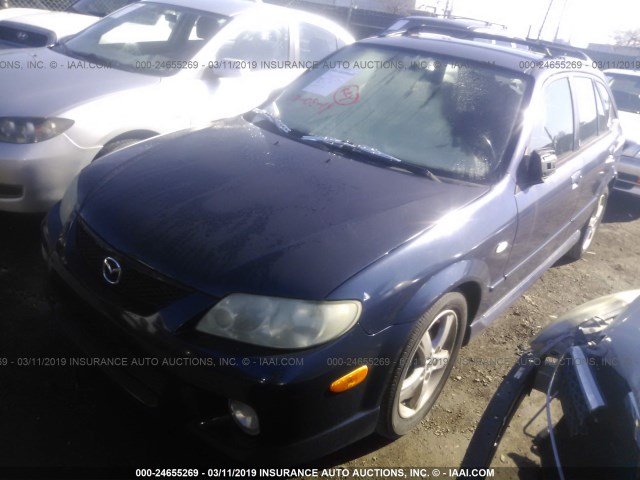 JM1BJ245321640790 - 2002 MAZDA PROTEGE PR5 BLUE photo 2