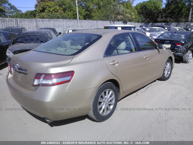 4T1BK3EK4BU128313 - 2011 TOYOTA CAMRY SE/LE/XLE 金色 照片 4