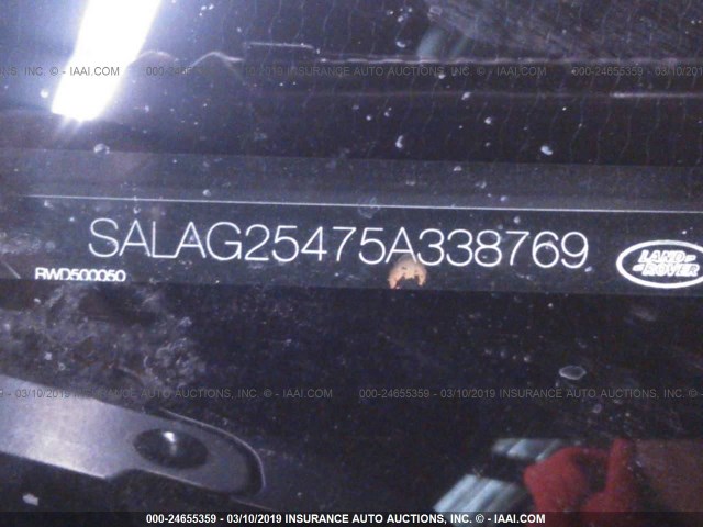 SALAG25475A338769 - 2005 LAND ROVER LR3 HSE BLACK photo 9