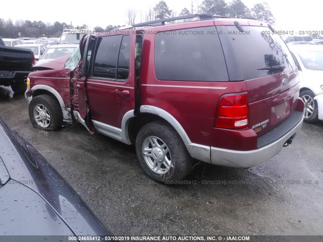 1FMZU63E02UA70336 - 2002 FORD EXPLORER XLT MAROON photo 3