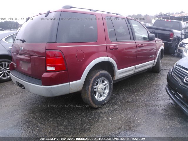 1FMZU63E02UA70336 - 2002 FORD EXPLORER XLT MAROON photo 4