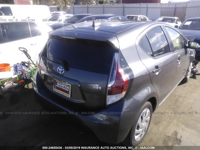 JTDKDTB38F1109878 - 2015 TOYOTA PRIUS C GRAY photo 4