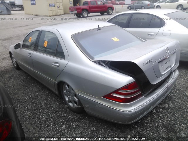 WDBNG70J12A235683 - 2002 MERCEDES-BENZ S 430 SILVER photo 3