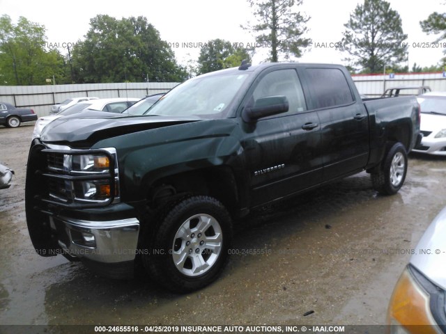 3GCUKREC7FG138870 - 2015 CHEVROLET SILVERADO K1500 LT GREEN photo 2