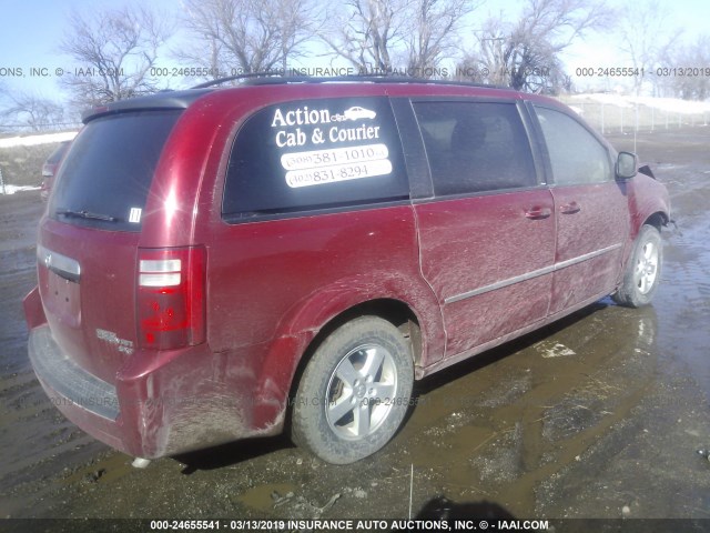 2D4RN5D18AR258396 - 2010 DODGE GRAND CARAVAN SXT RED photo 4