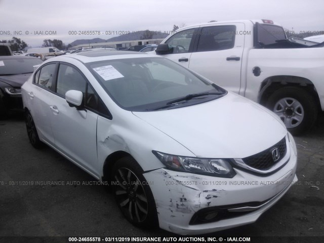 19XFB2F96EE254459 - 2014 HONDA CIVIC EXL WHITE photo 1