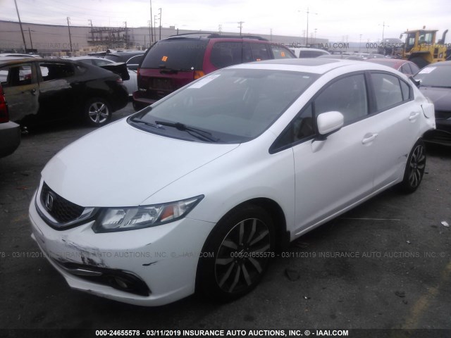 19XFB2F96EE254459 - 2014 HONDA CIVIC EXL WHITE photo 2