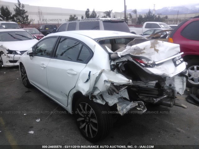 19XFB2F96EE254459 - 2014 HONDA CIVIC EXL WHITE photo 3