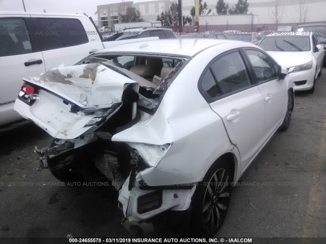 19XFB2F96EE254459 - 2014 HONDA CIVIC EXL WHITE photo 4