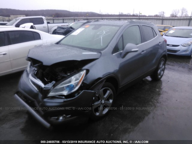 KL4CJCSB6EB746369 - 2014 BUICK ENCORE GRAY photo 2