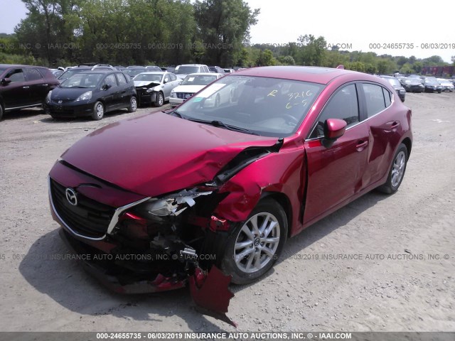 JM1BM1M73E1214248 - 2014 MAZDA 3 GRAND TOURING RED photo 2