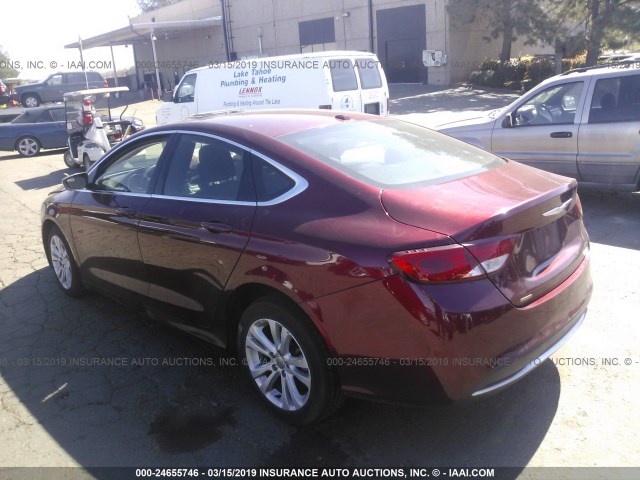 1C3CCCAB1GN126617 - 2016 CHRYSLER 200 LIMITED RED photo 3