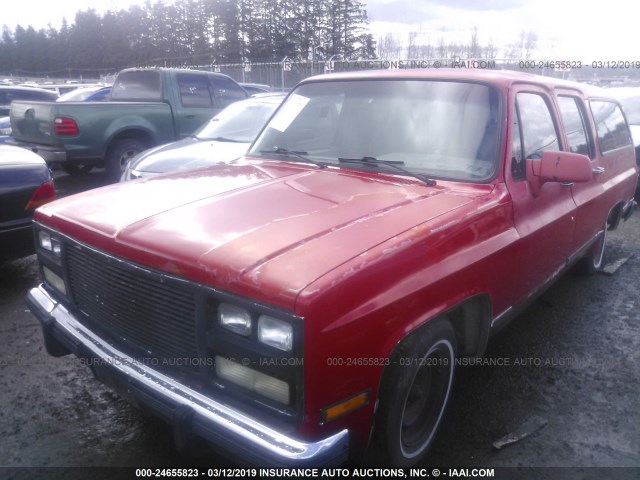1GKER16K9MF529979 - 1991 GMC SUBURBAN R15 CONVENTIONAL RED photo 2