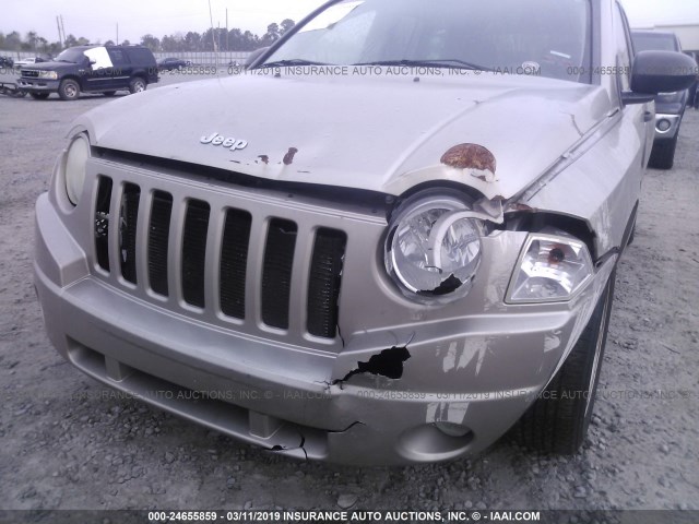 1J4FT47B89D117275 - 2009 JEEP COMPASS SPORT GOLD photo 6