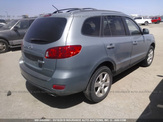 5NMSH13E09H229239 - 2009 HYUNDAI SANTA FE SE/LIMITED Light Blue photo 4