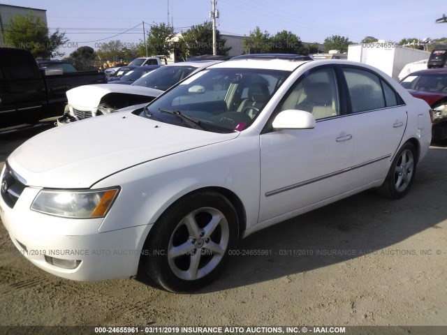 5NPEU46F28H306760 - 2008 HYUNDAI SONATA SE/LIMITED WHITE photo 2