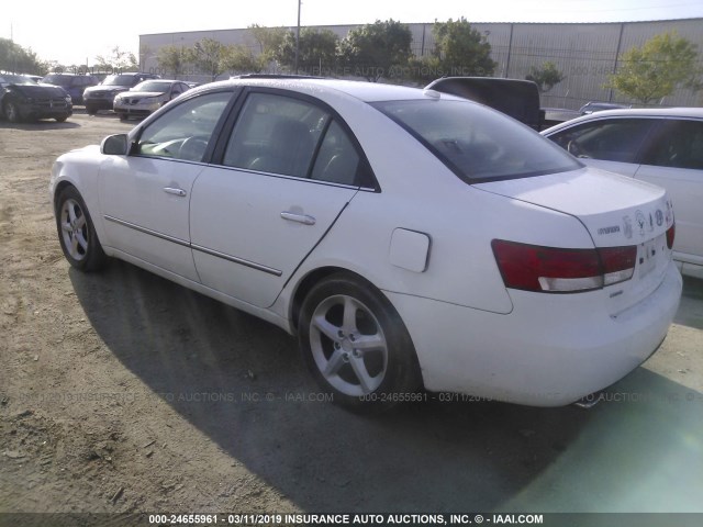 5NPEU46F28H306760 - 2008 HYUNDAI SONATA SE/LIMITED WHITE photo 3