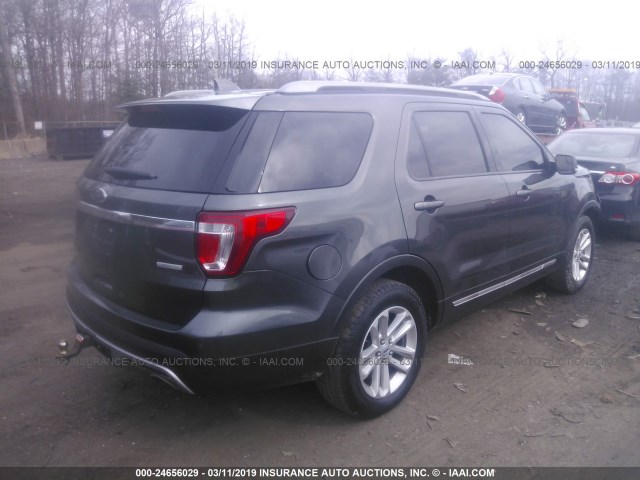 1FM5K7DH8HGC52134 - 2017 FORD EXPLORER XLT GRAY photo 4