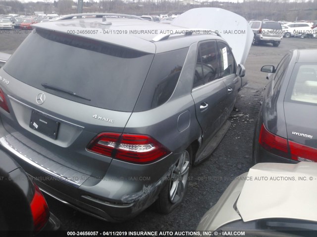 4JGDA5HB5FA588669 - 2015 MERCEDES-BENZ ML 350 4MATIC GRAY photo 4