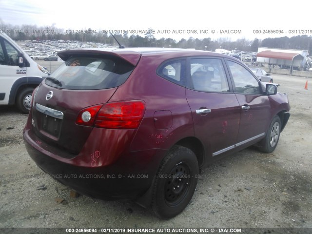 JN8AS5MT9DW037149 - 2013 NISSAN ROGUE S/SV RED photo 4
