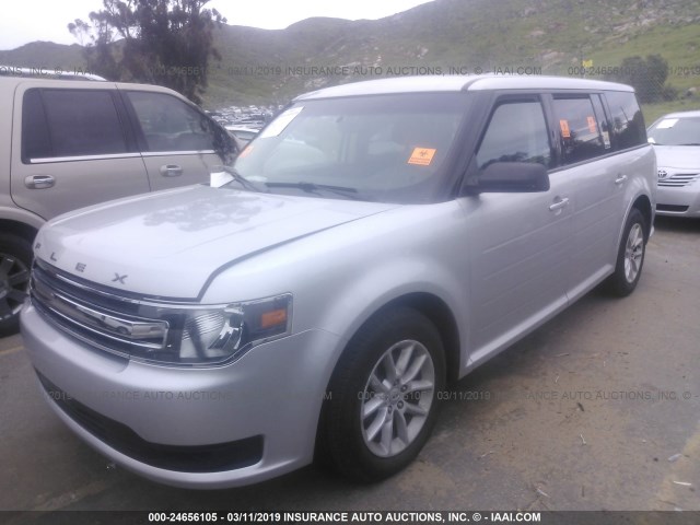 2FMGK5B88EBD22167 - 2014 FORD FLEX SE SILVER photo 2